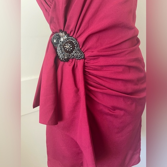 Y2K VTG DEADSTOCK MM COUTURE by MISSME asymmetrical Strapless Dress WHIMISGOTH S - Picture 2 of 9